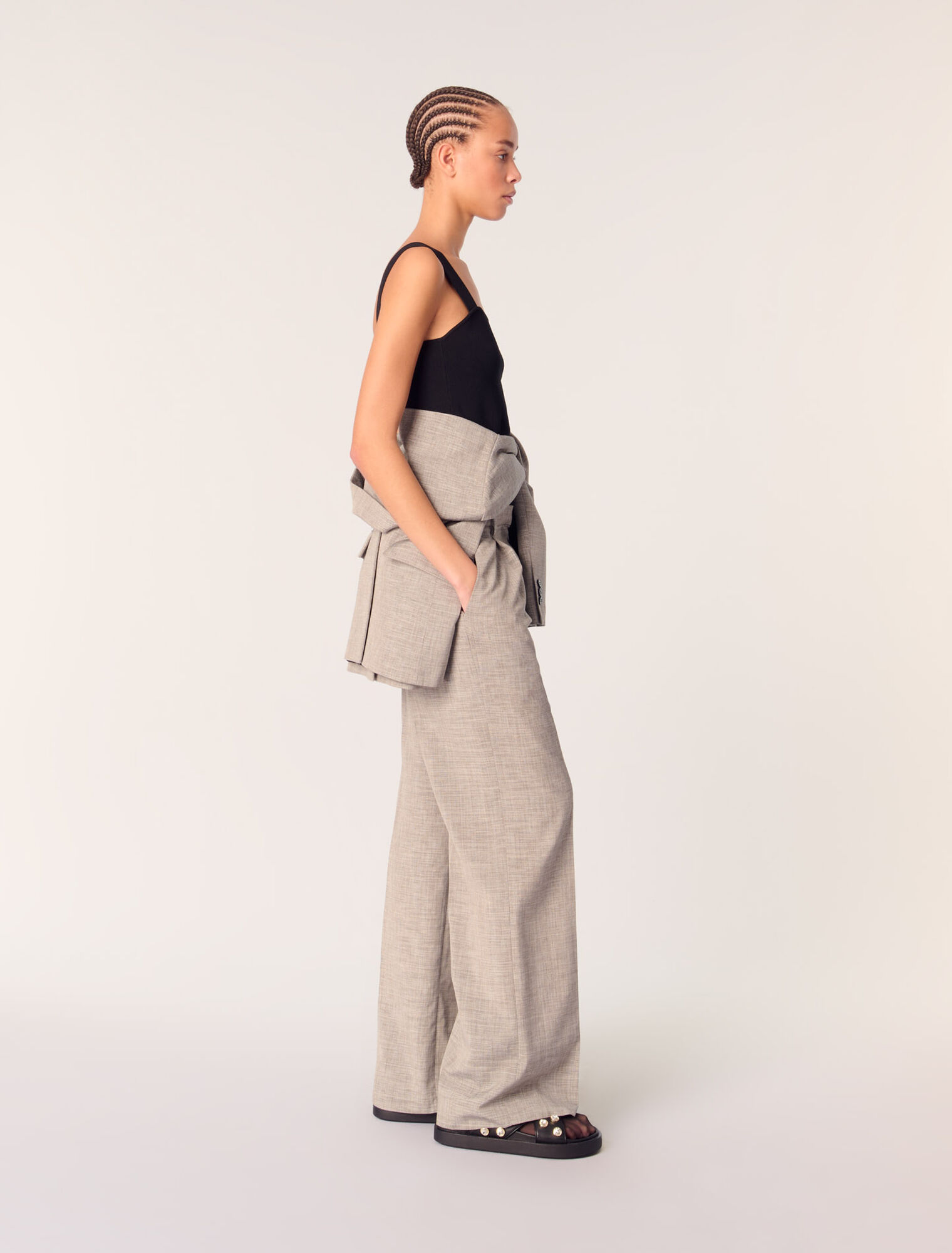 Straight-leg suit trousers