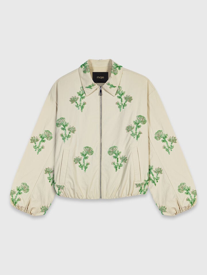 Embroidered technical bomber jacket