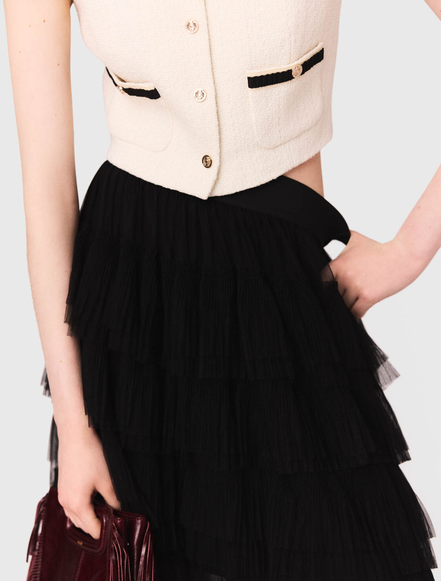 Tulle midi skirt