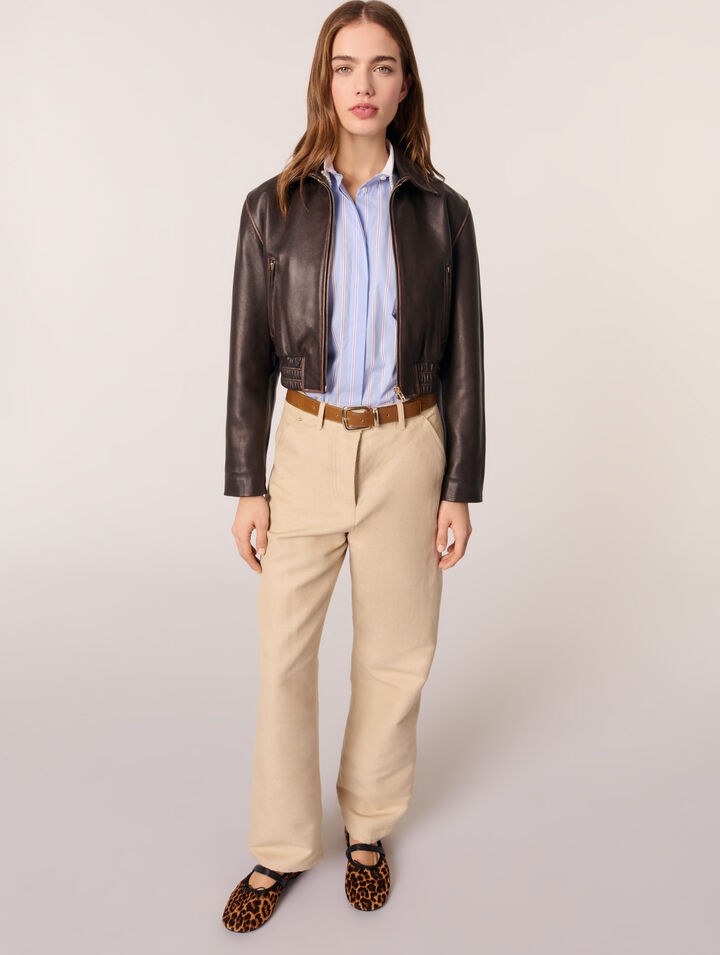 Linen and cotton suit trousers