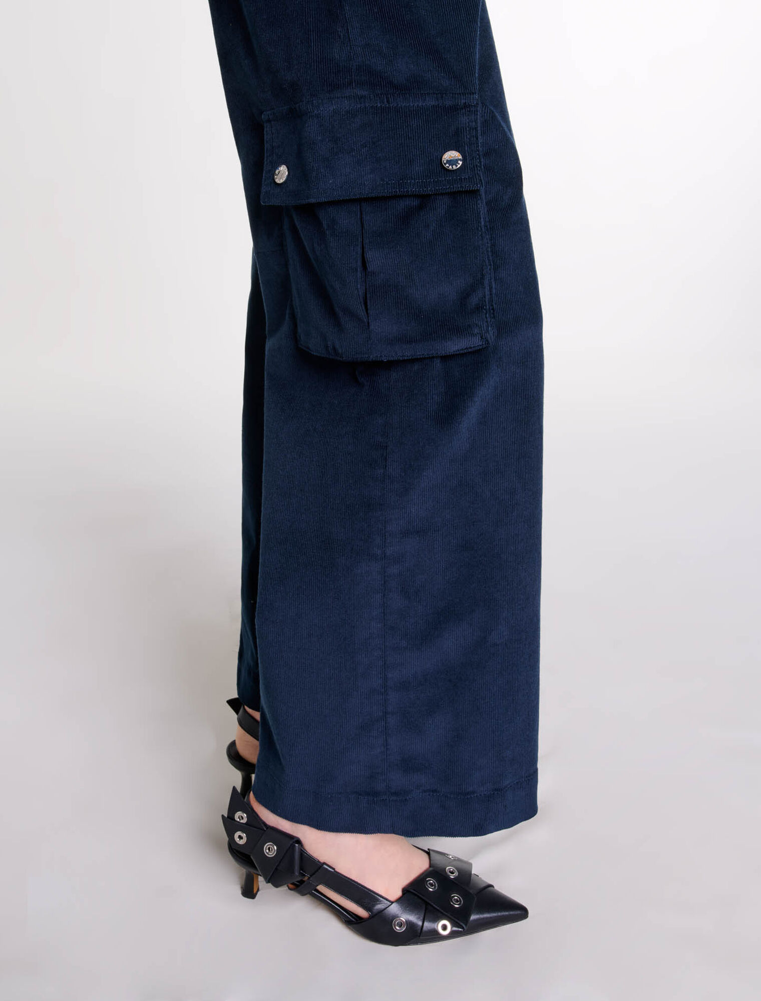 Velour cargo trousers
