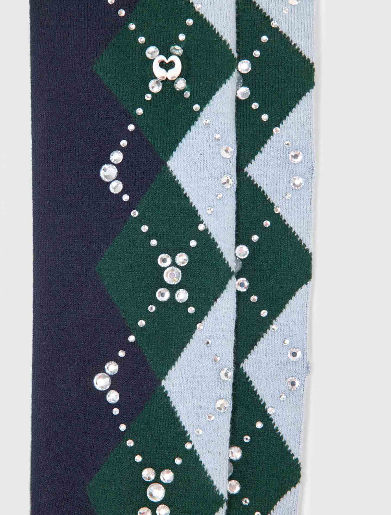 Wool argyle knee-high socks