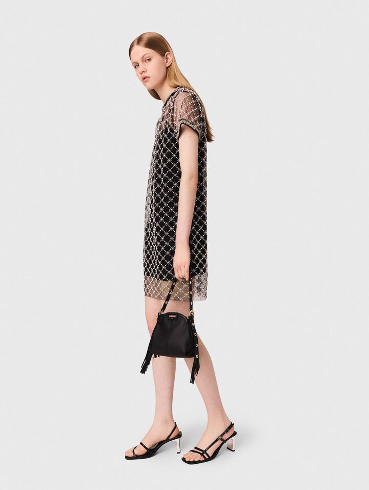 Short embroidered tulle dress