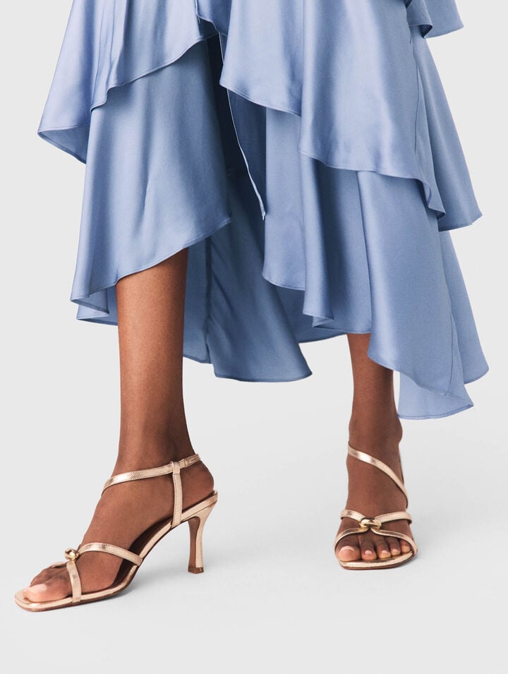 Metallic multi-strap sandals