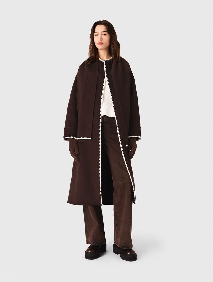 Embroidered double-faced coat