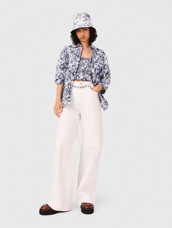 High-waisted wide-leg jeans