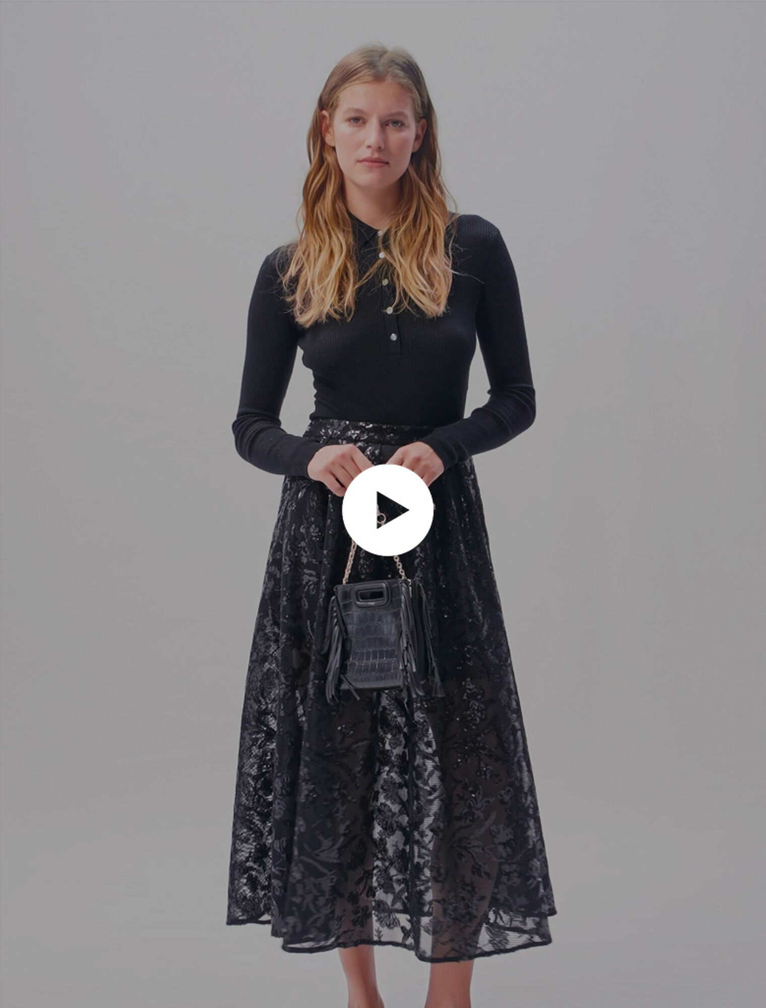 Sequin maxi skirt