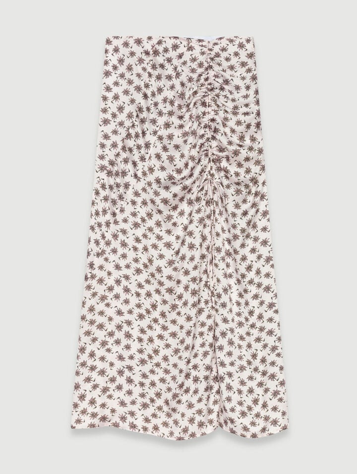 Slit midi skirt