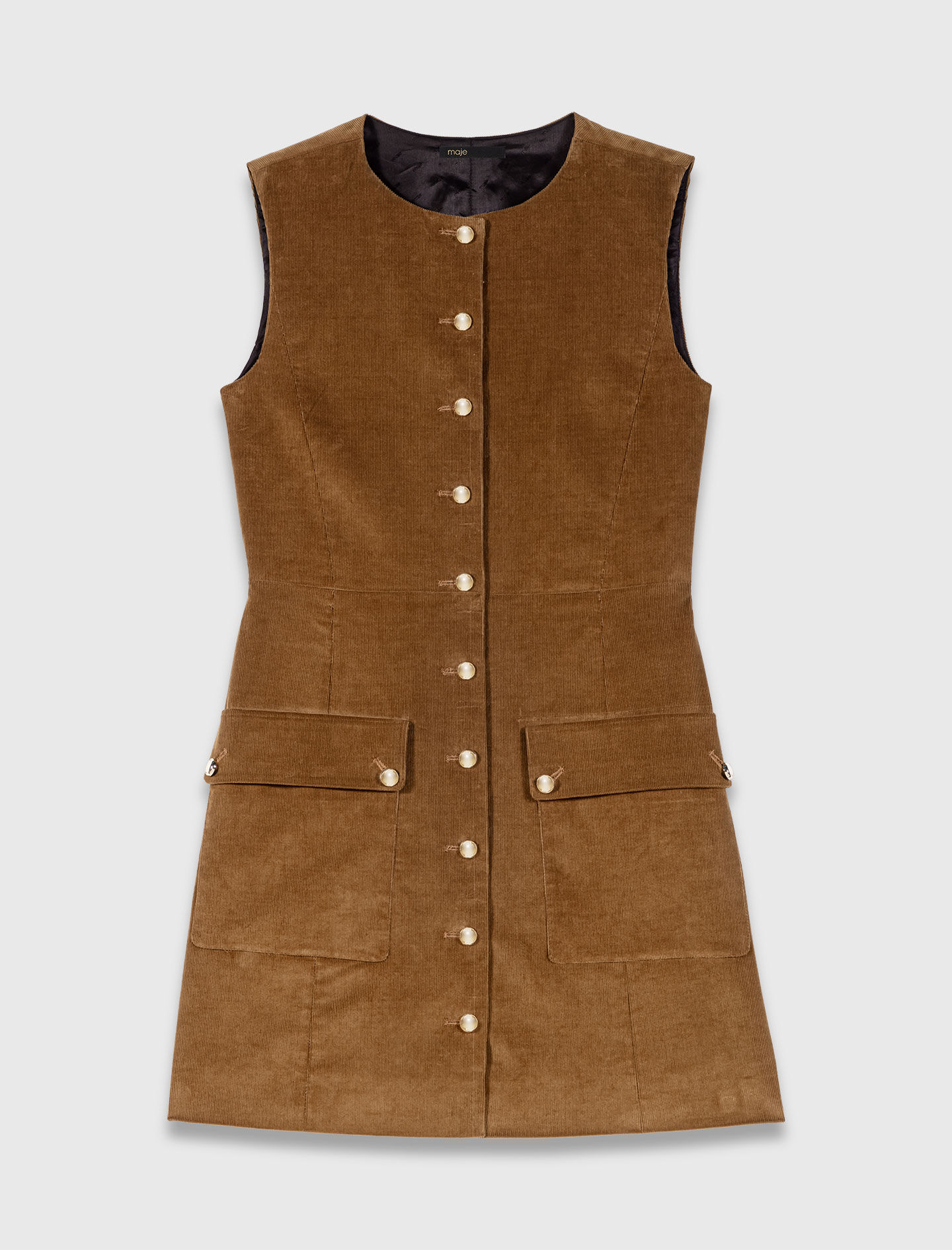 Short corduroy dress Brown for Women | Maje