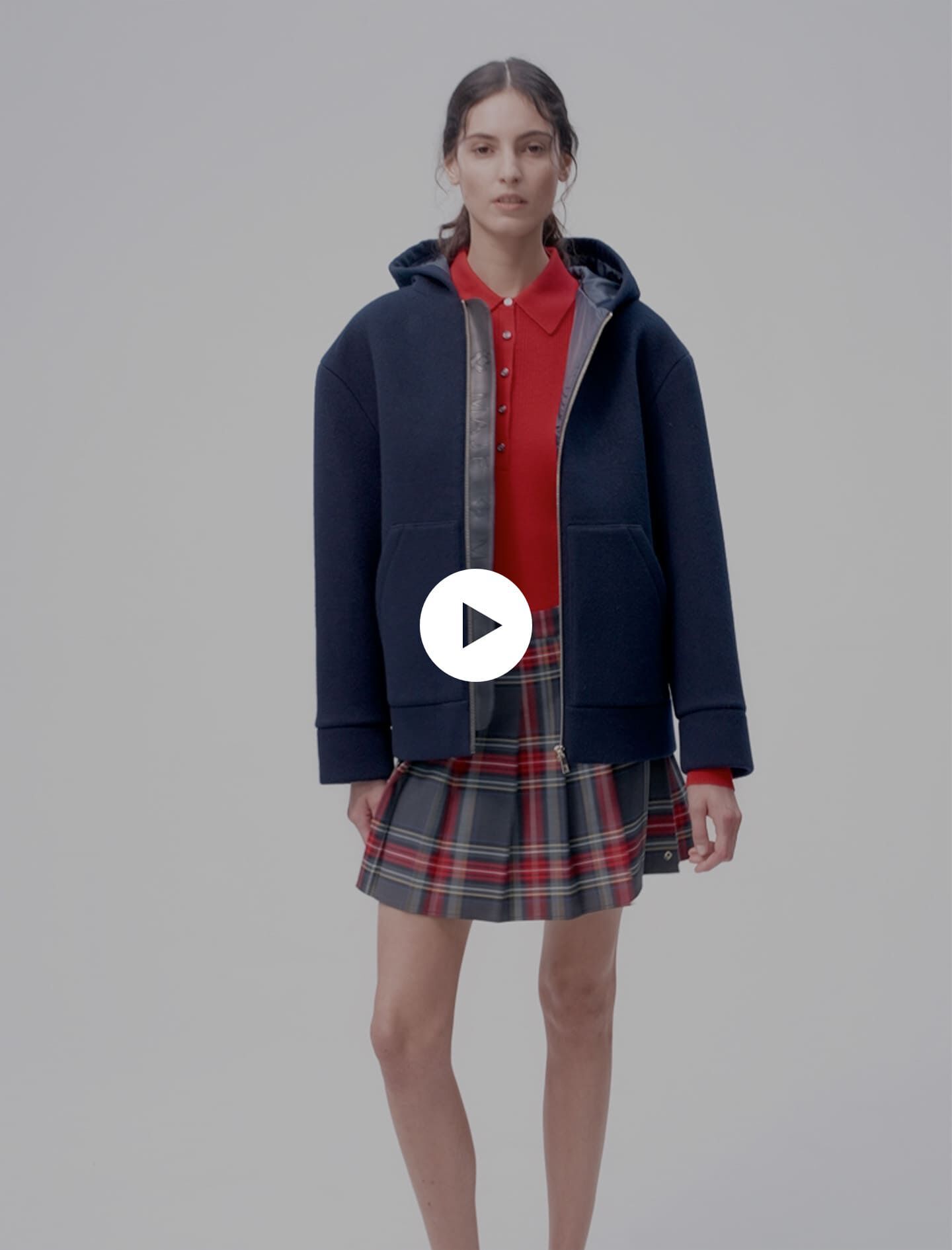 Plaid kilt skirt maje top