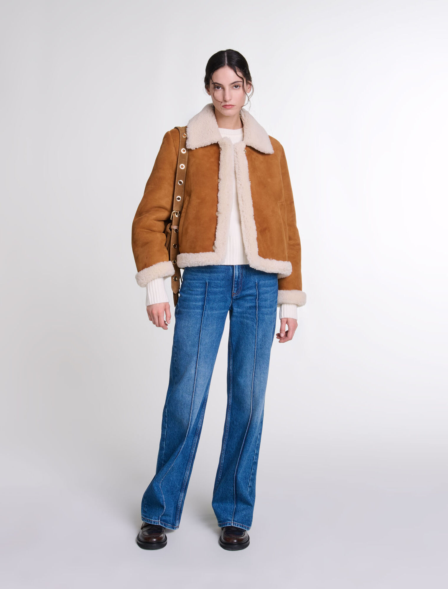 Shearling-effect fur coat