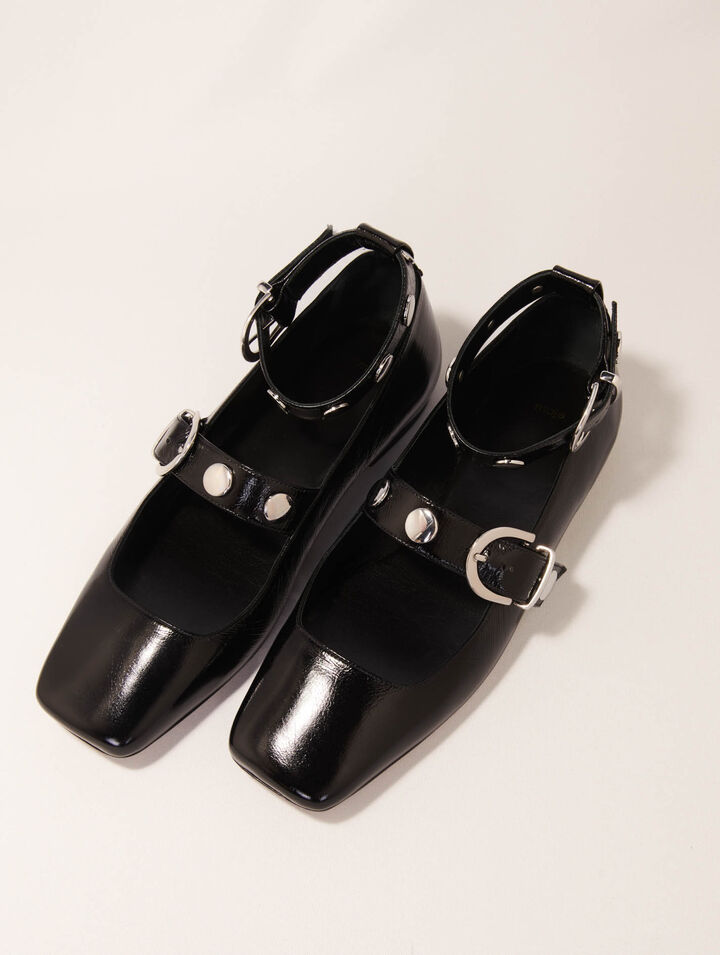 Studded leather Mary Jane pumps