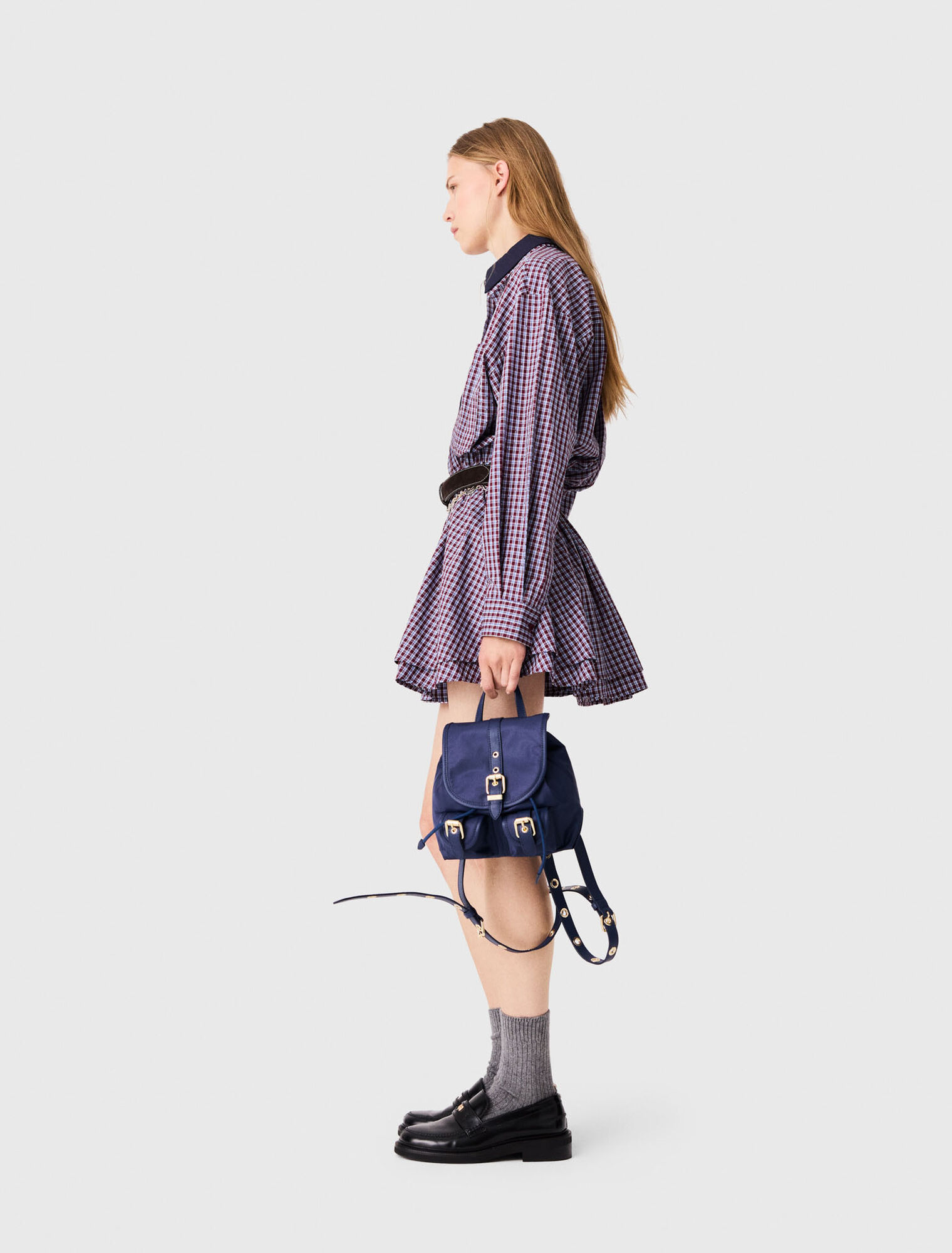 Short rhinestone checked dress
