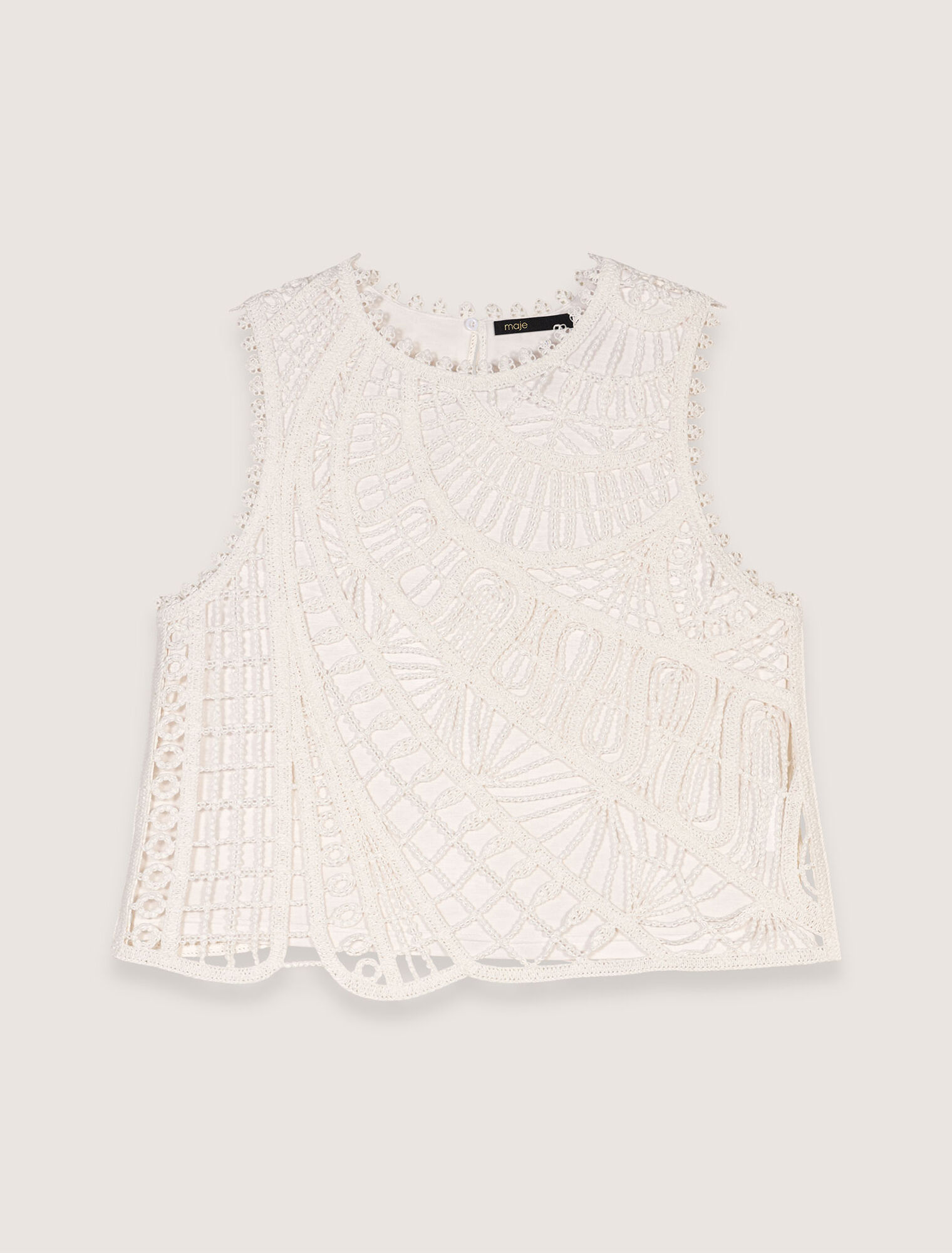 Crochet-knit top