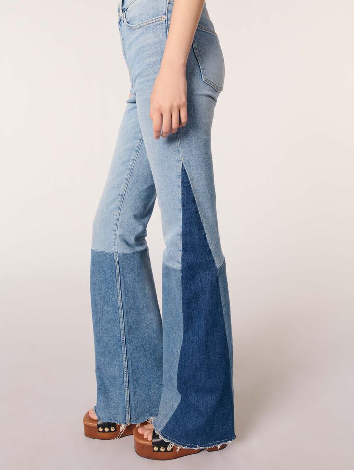 Tricolour patchwork jeans