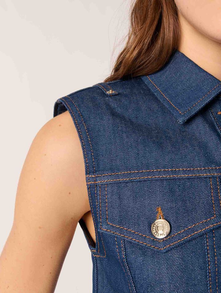Denim cropped jacket