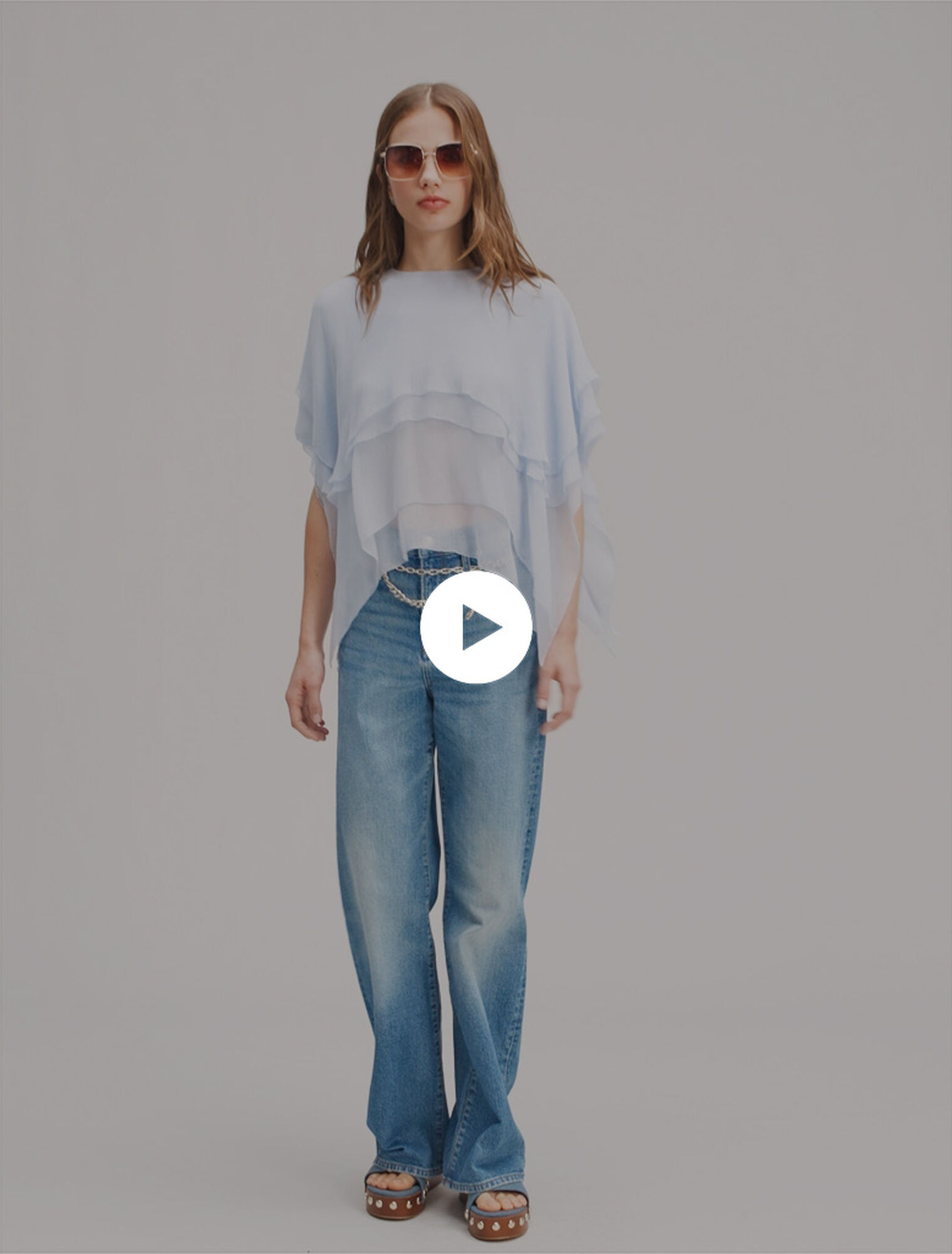 Ruffled chiffon top