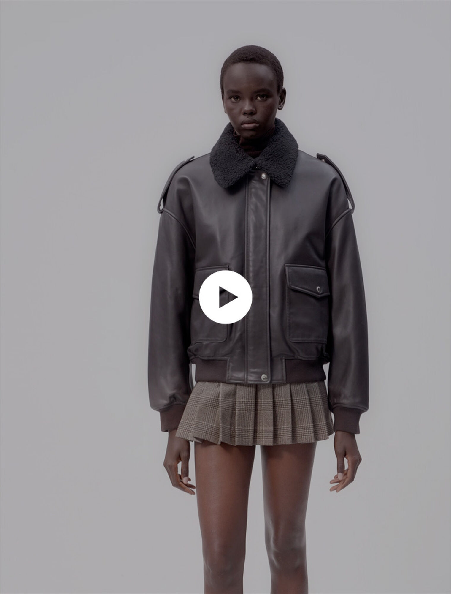 Oversized leather jacket