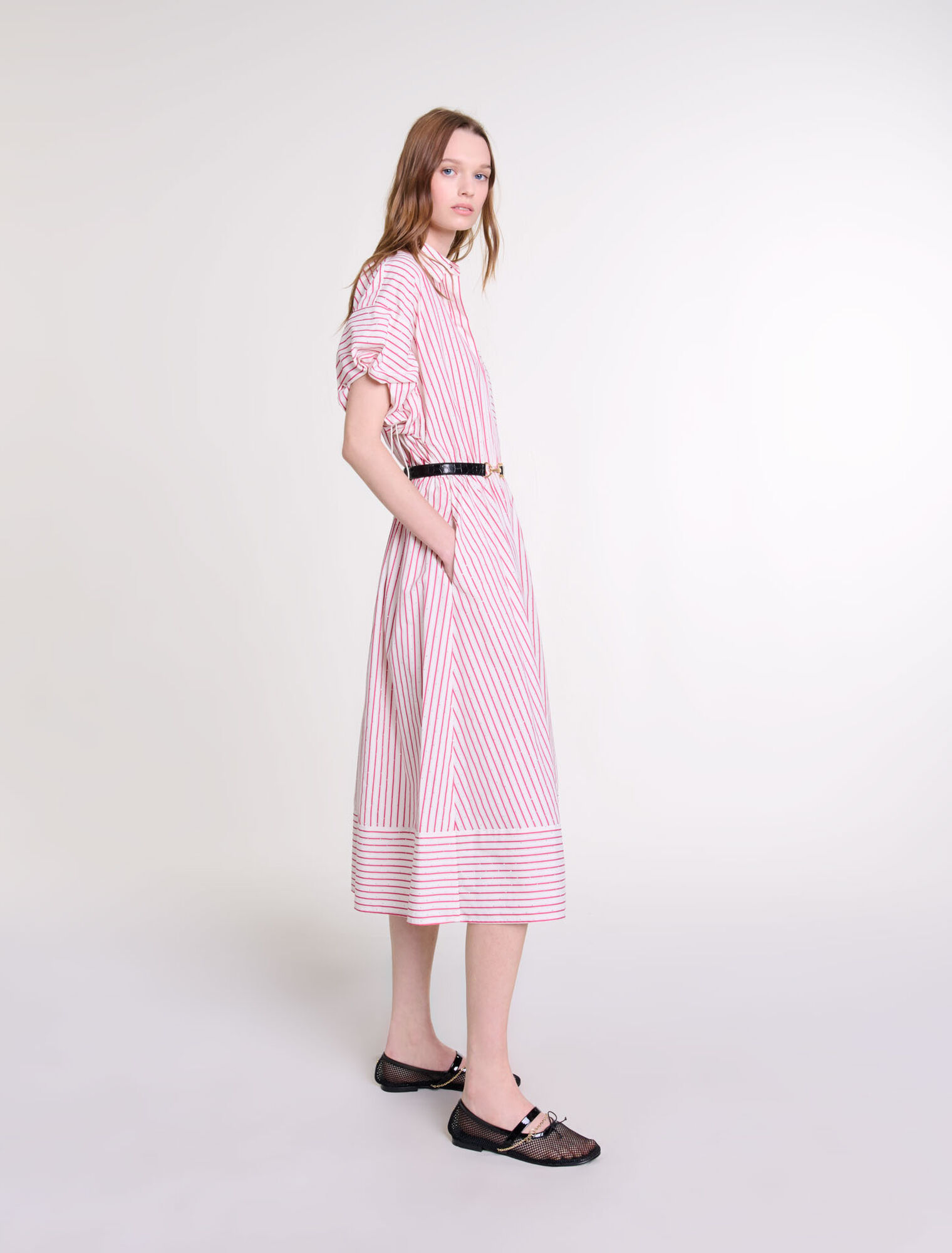 Striped and rhinestone maxi dress