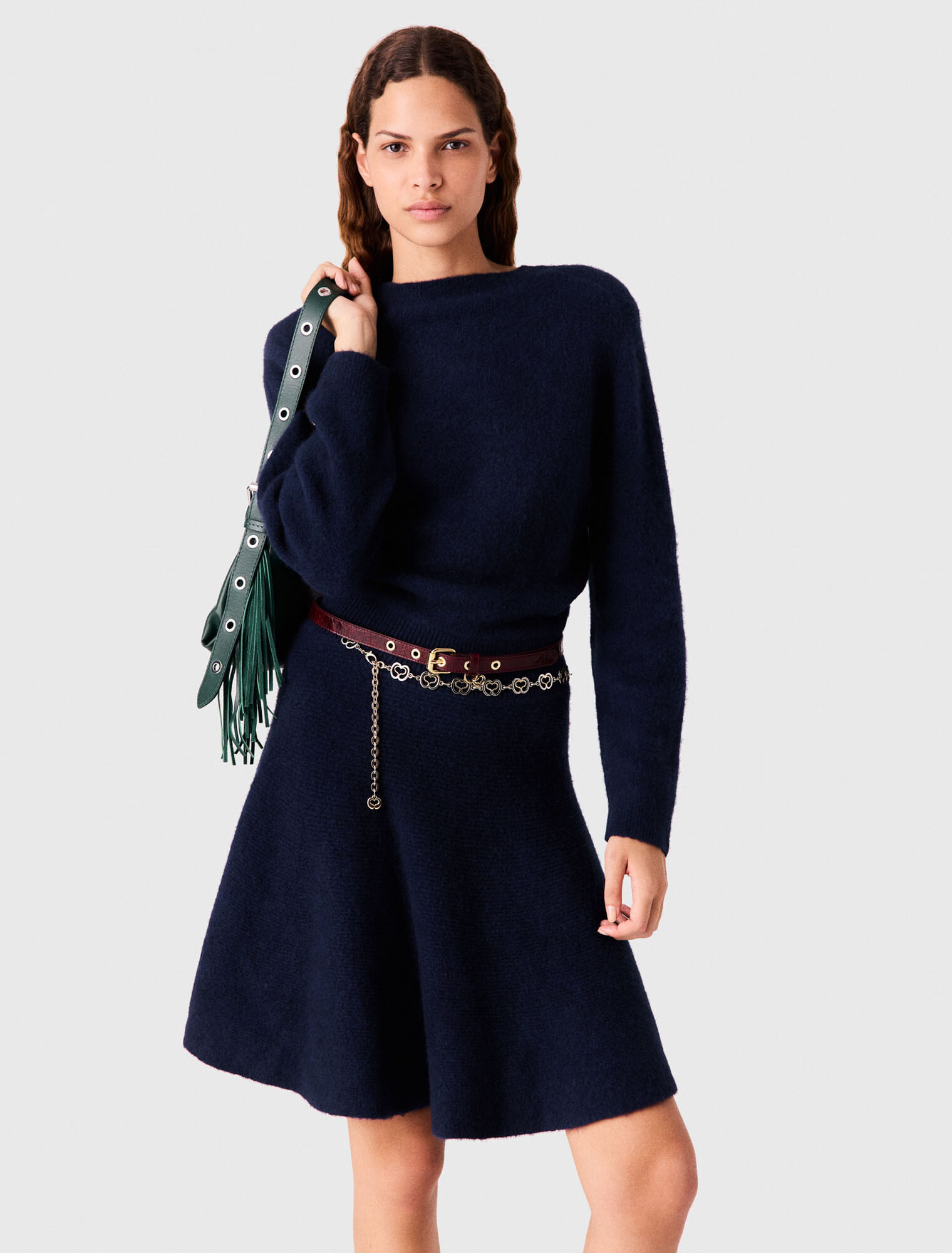 Short yak blend dress