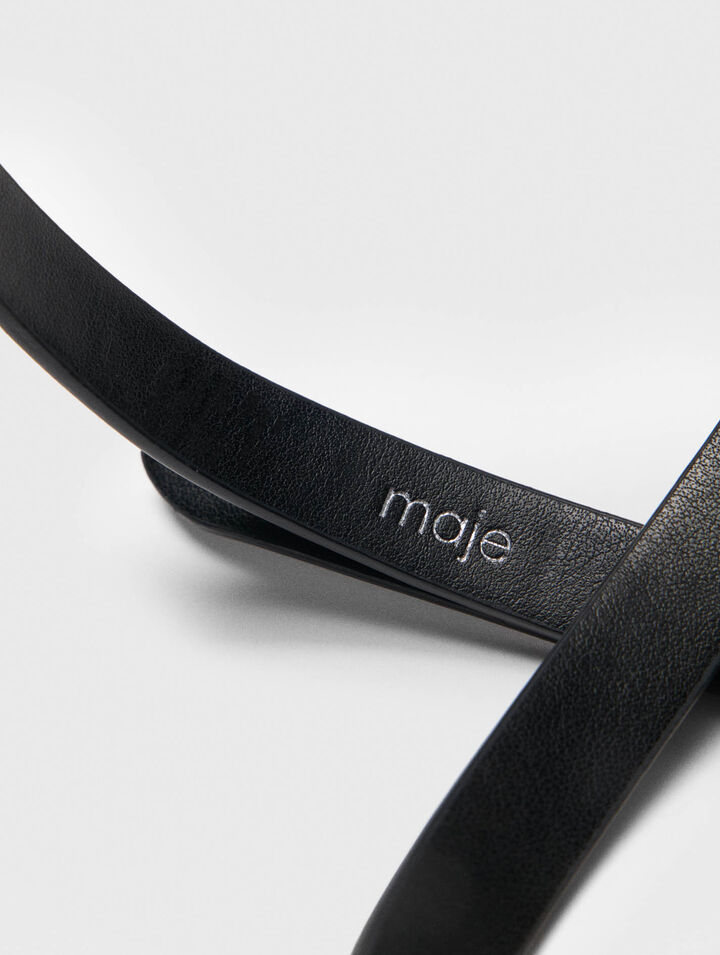 Slim belt with diamanté buckle