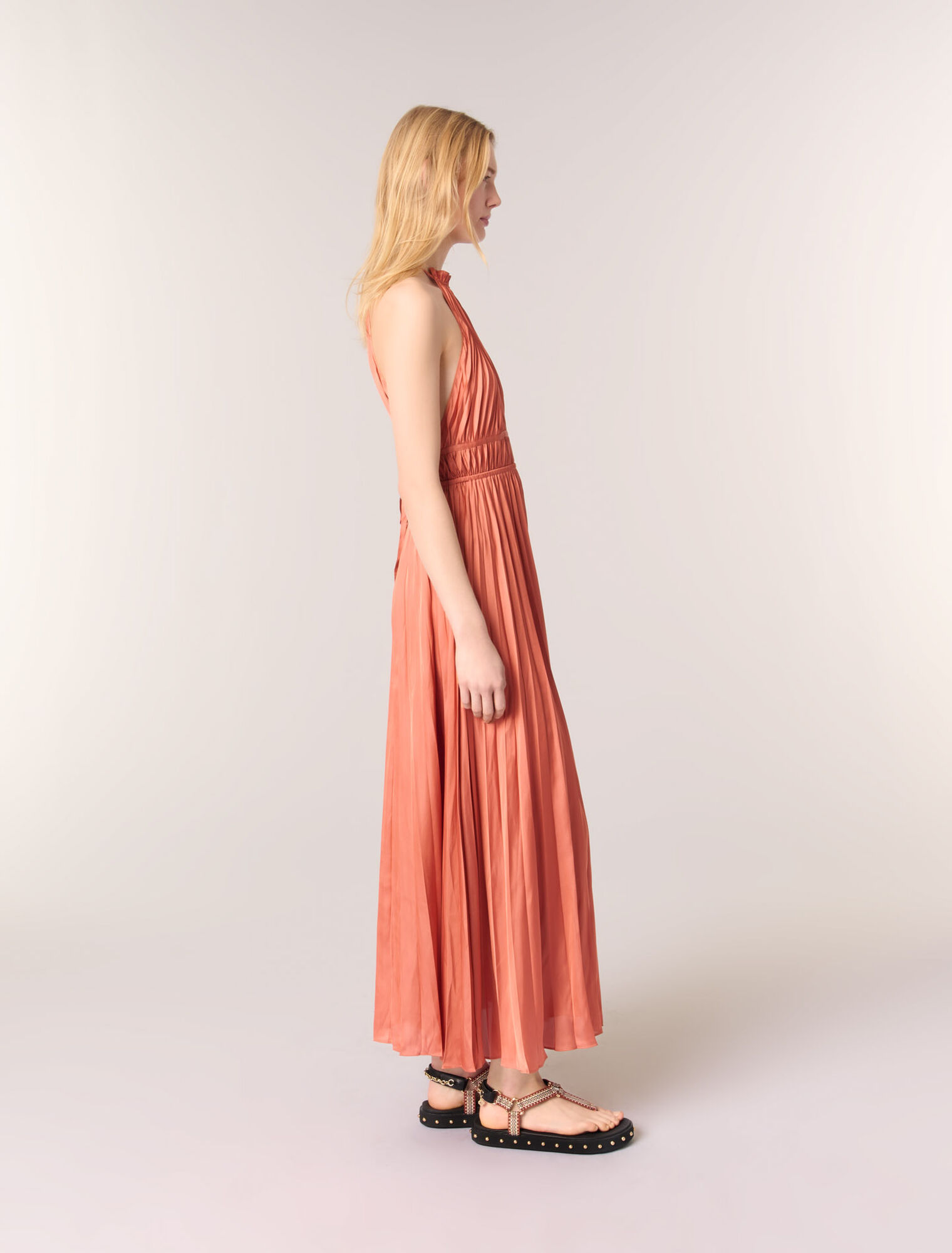 Pleated maxi dress