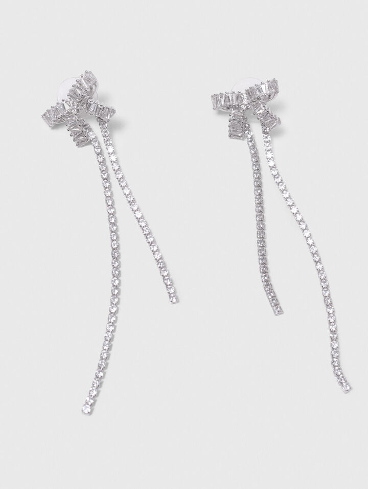 Rhinestone bow earrings