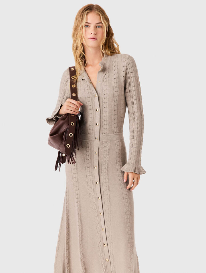 Textured knit maxi dress