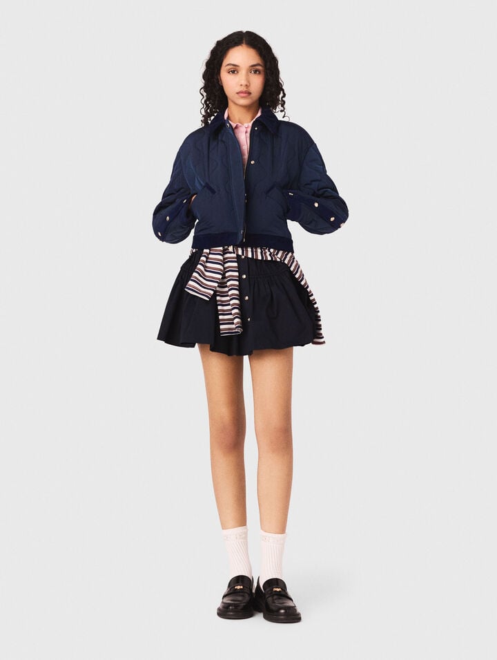 Quilted jacket with velvet details