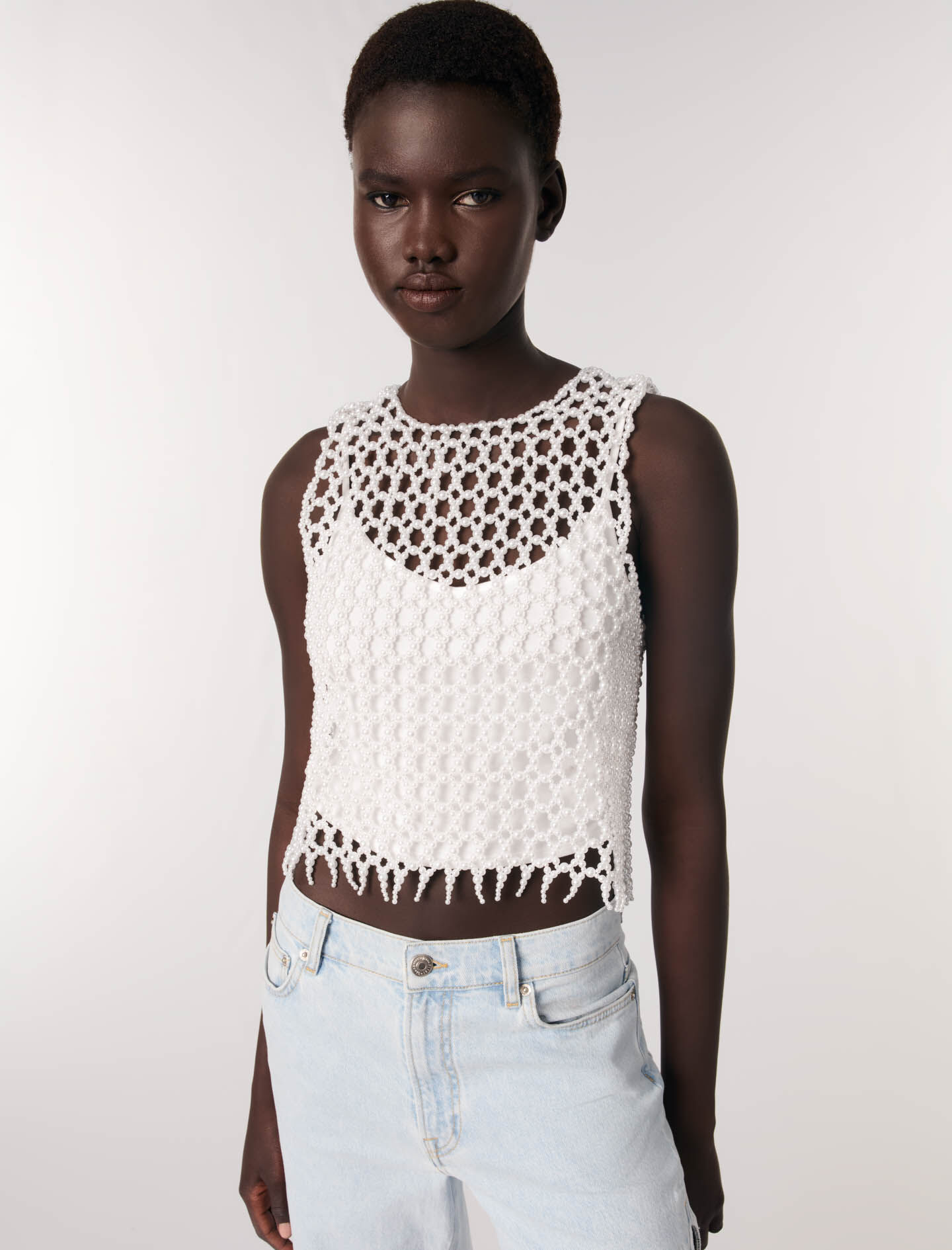 Beaded top White for Women | Maje