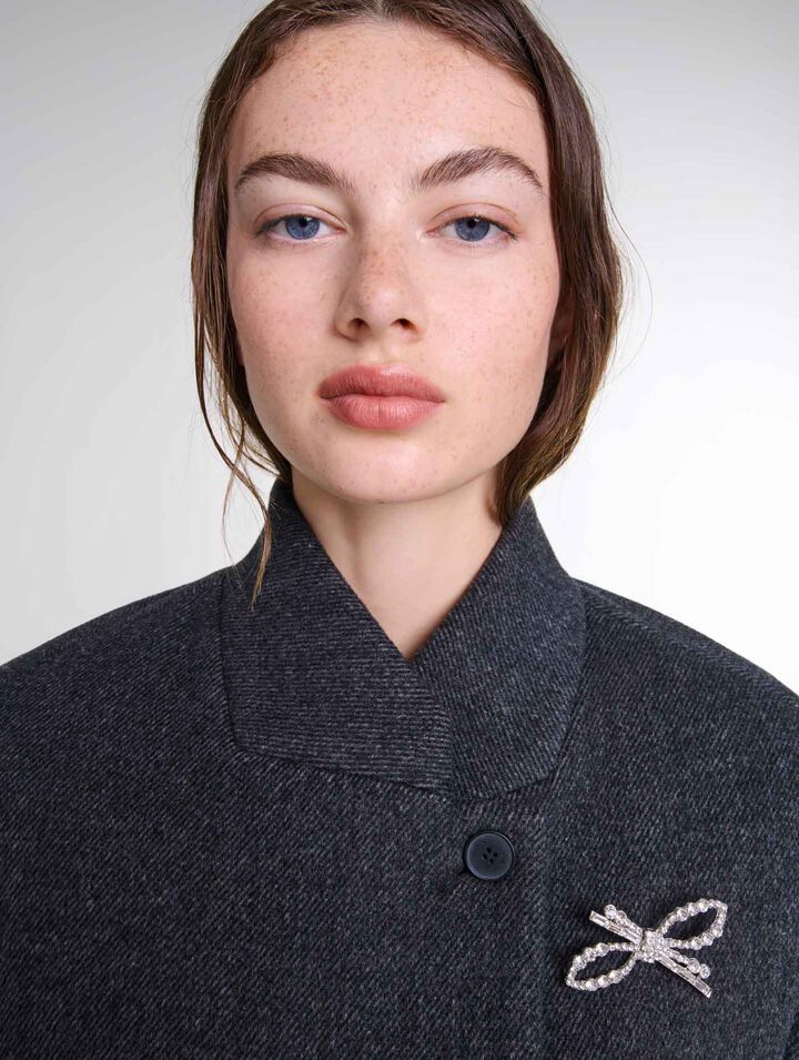 Cropped wool coat