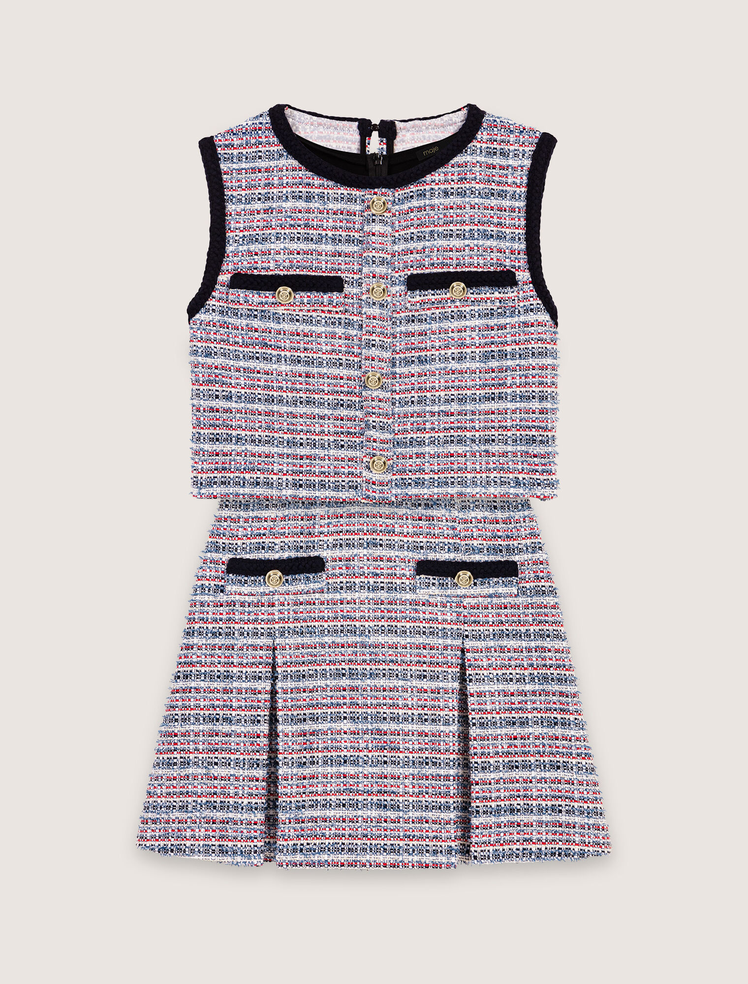 Tweed 2-in-1 short dress 