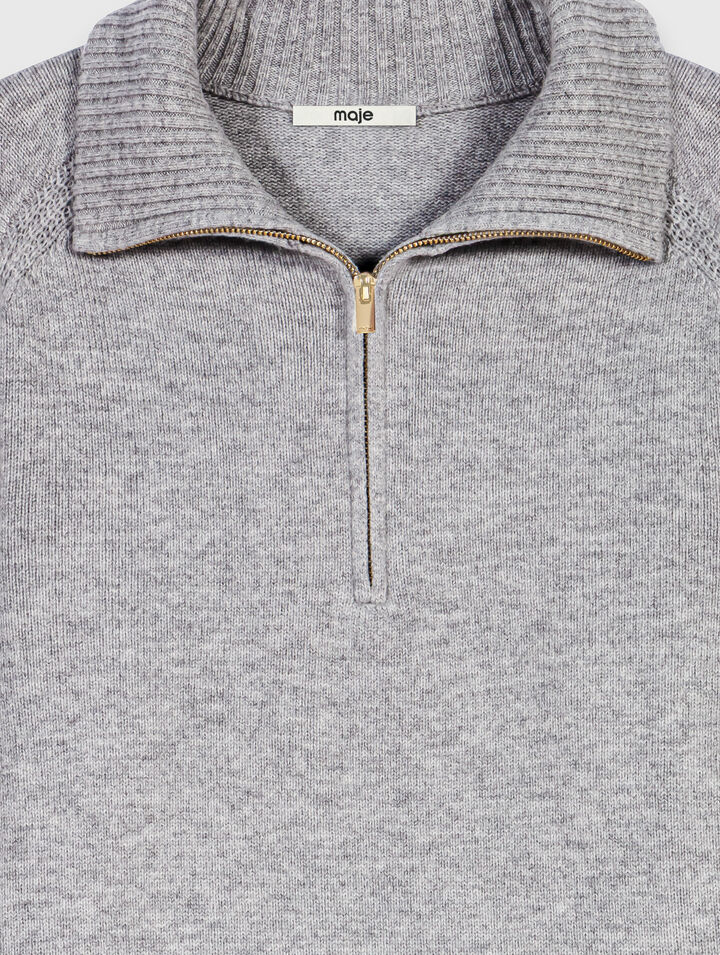Jumper with zip collar