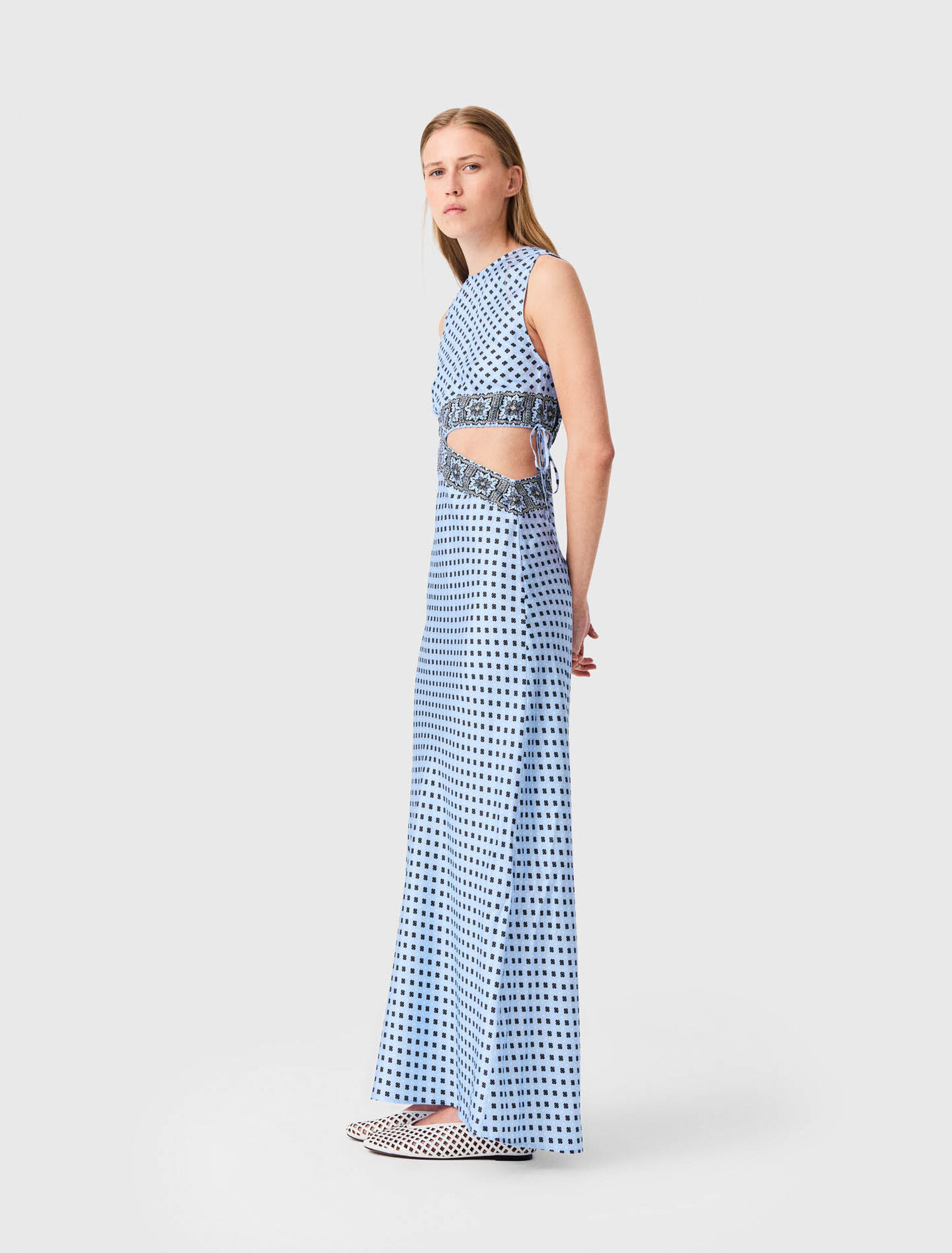 Patterned cutaway dress