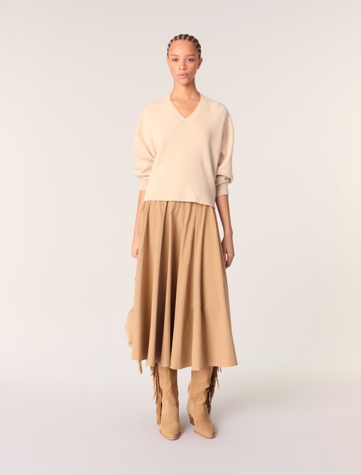 Wool blend V-neck jumper