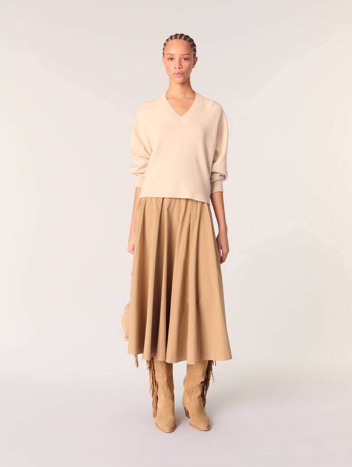 Wool blend V-neck jumper