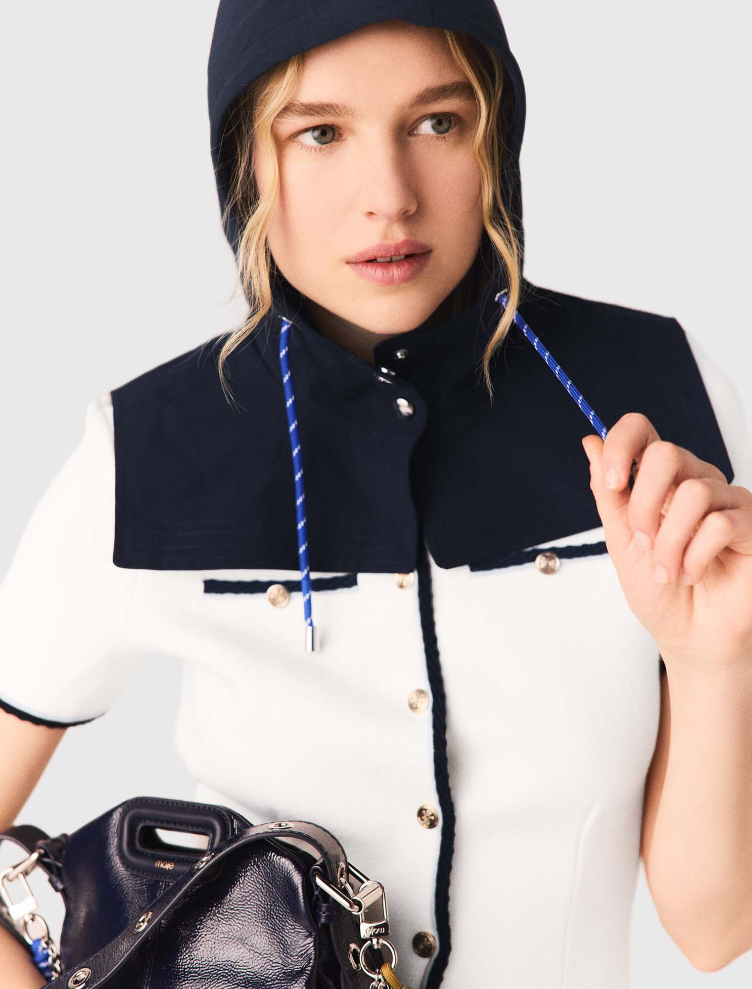 Waterproof drawstring hood