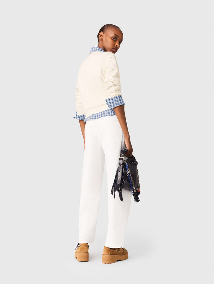 Rhinestone-front cardigan