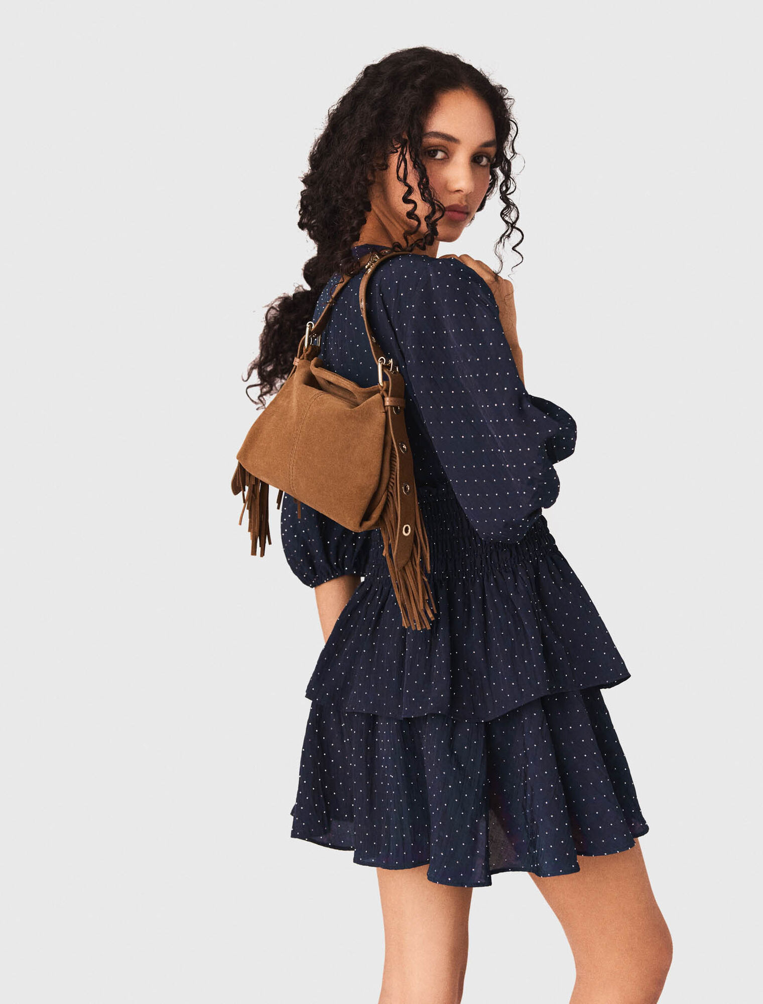 Ruffle and rhinestone dress