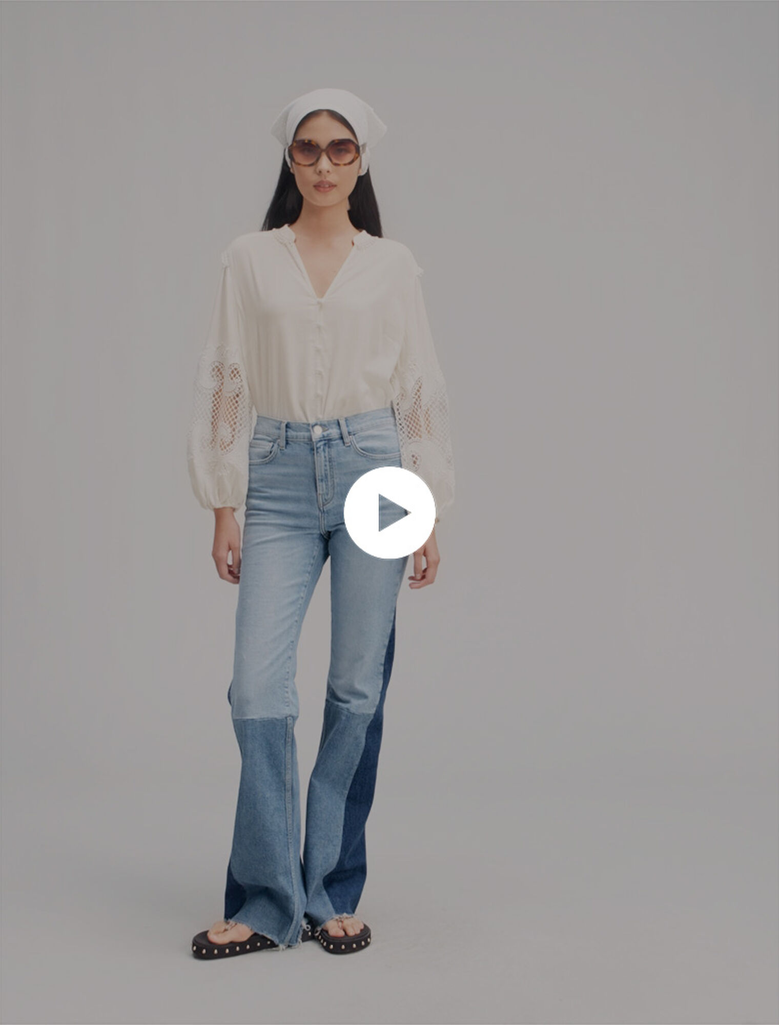 Shirt with embroidered sleeves