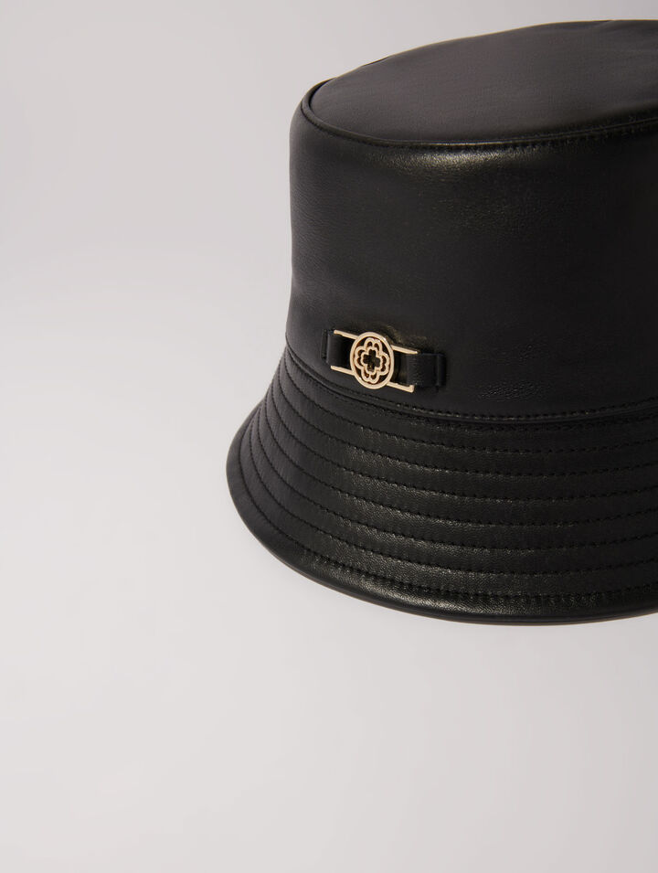 Leather bucket hat