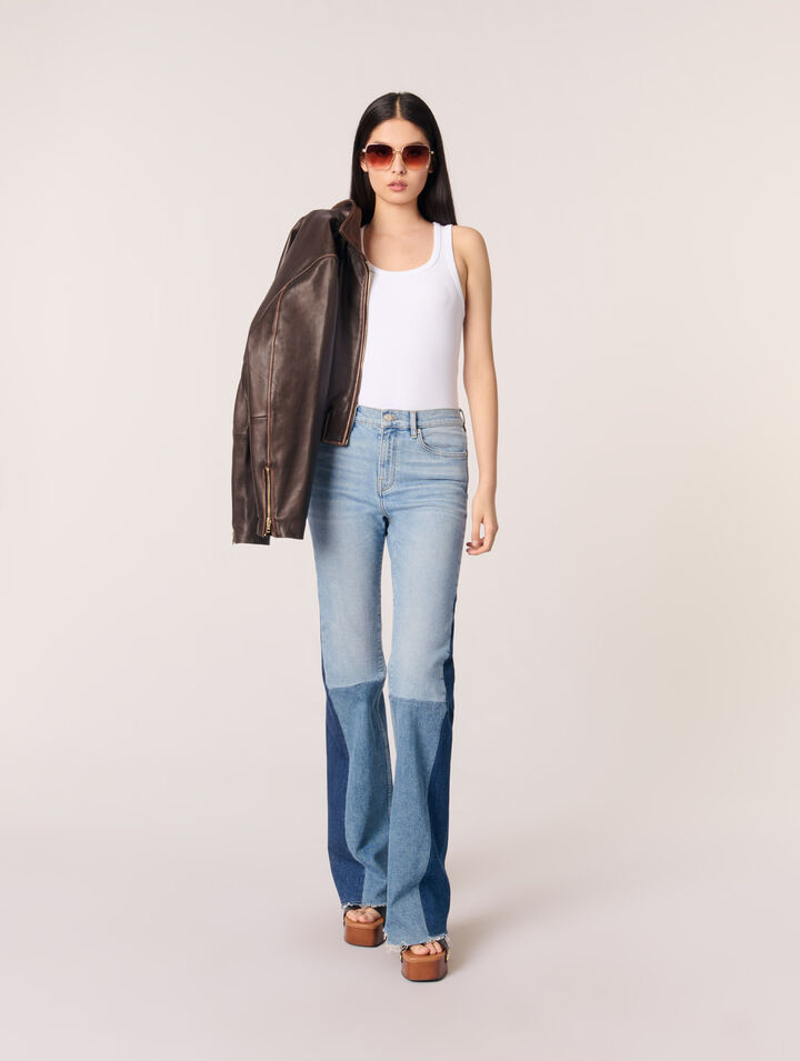 Tricolour patchwork jeans