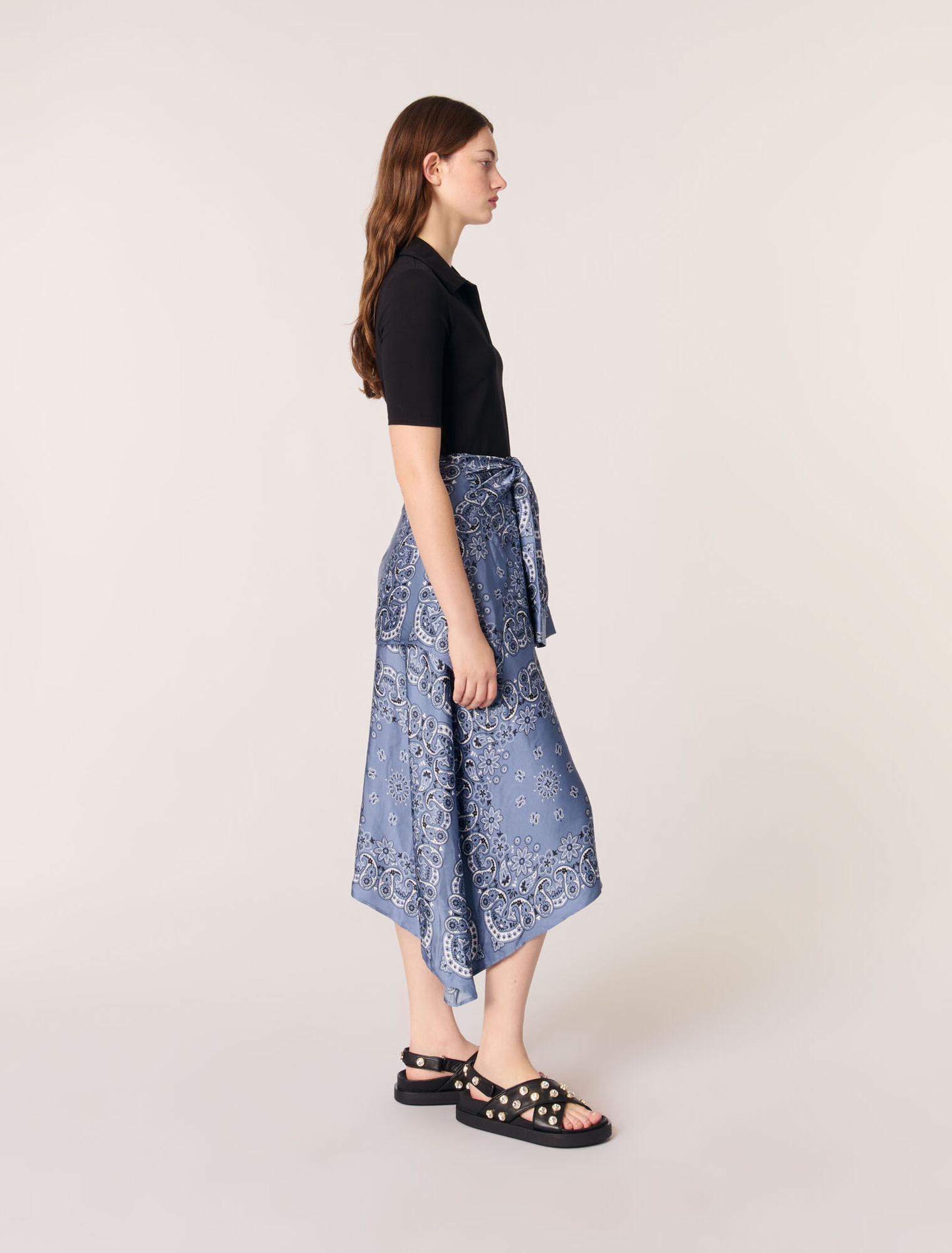 Layered-effect patterned dress