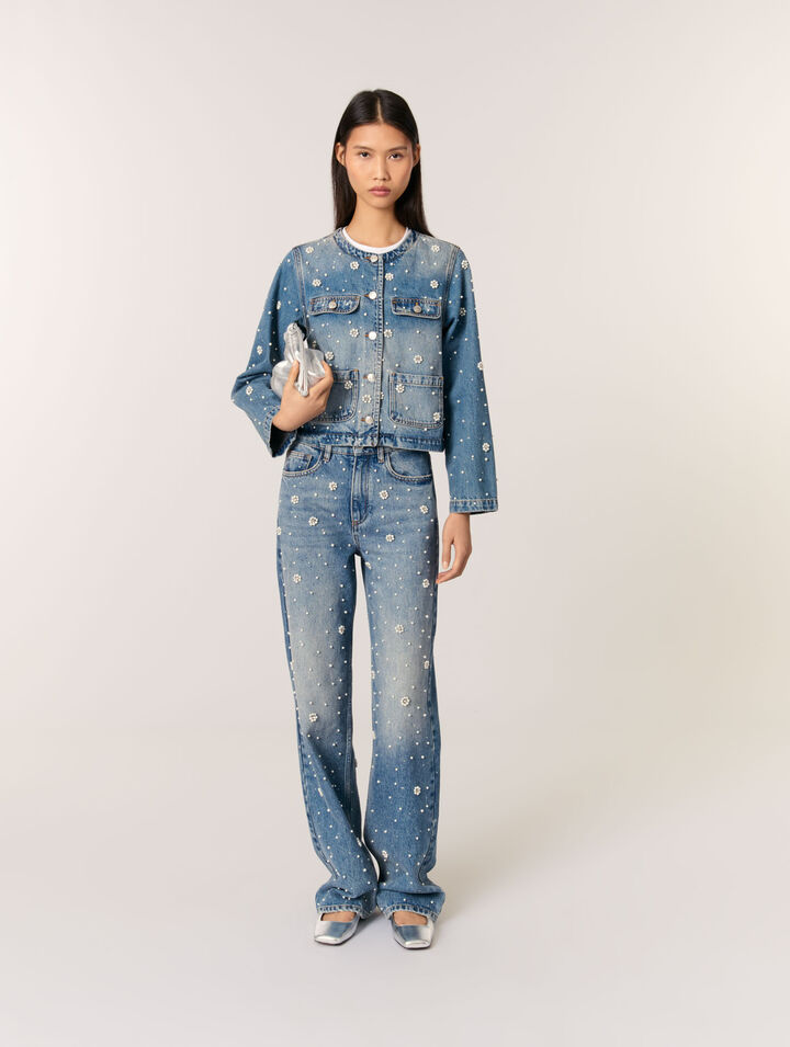 Embroidered denim jacket