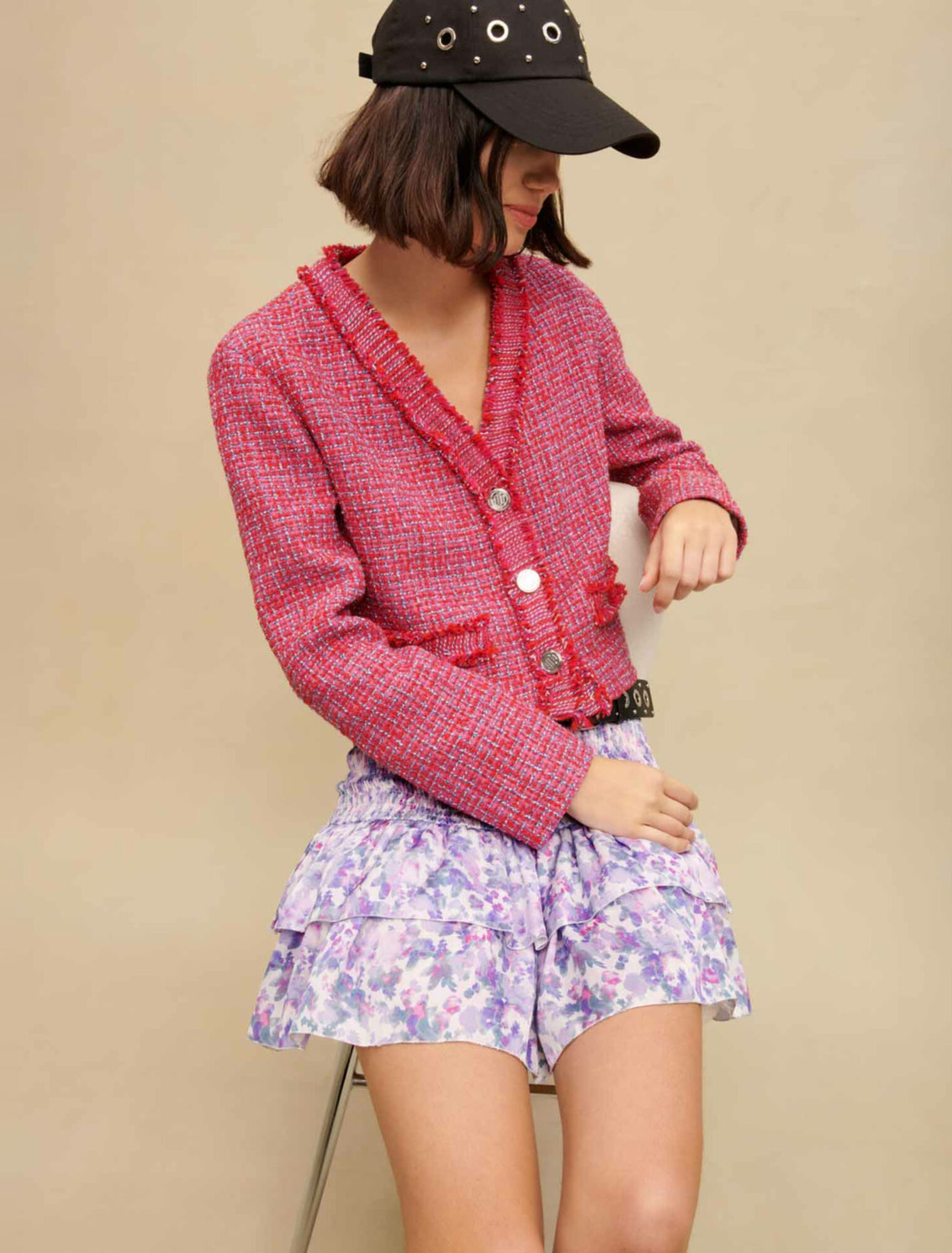 Smocked skirt in floral print