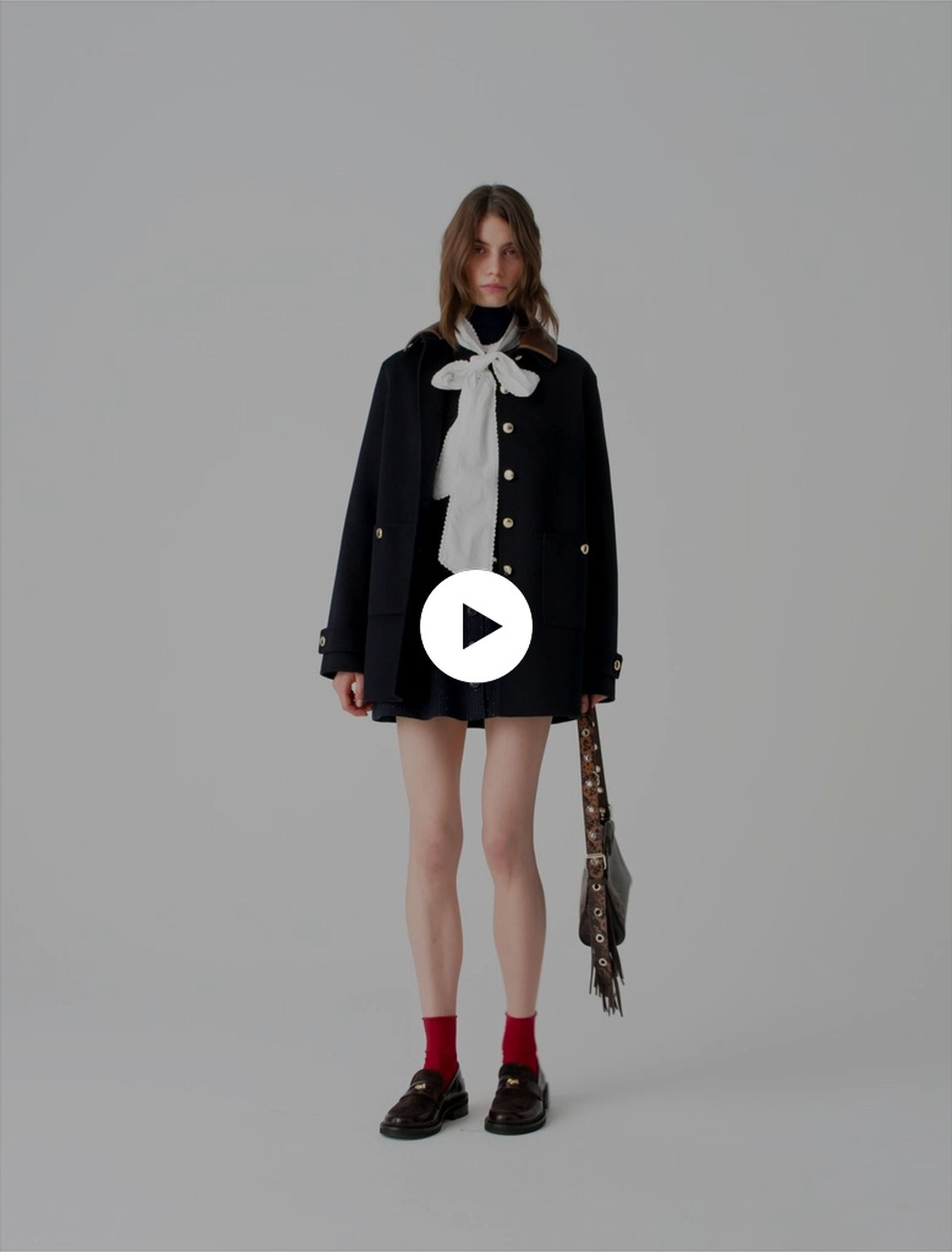 Double-faced mid-length coat