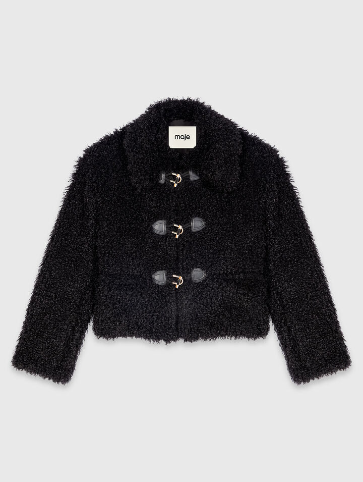 Curly faux fur jacket