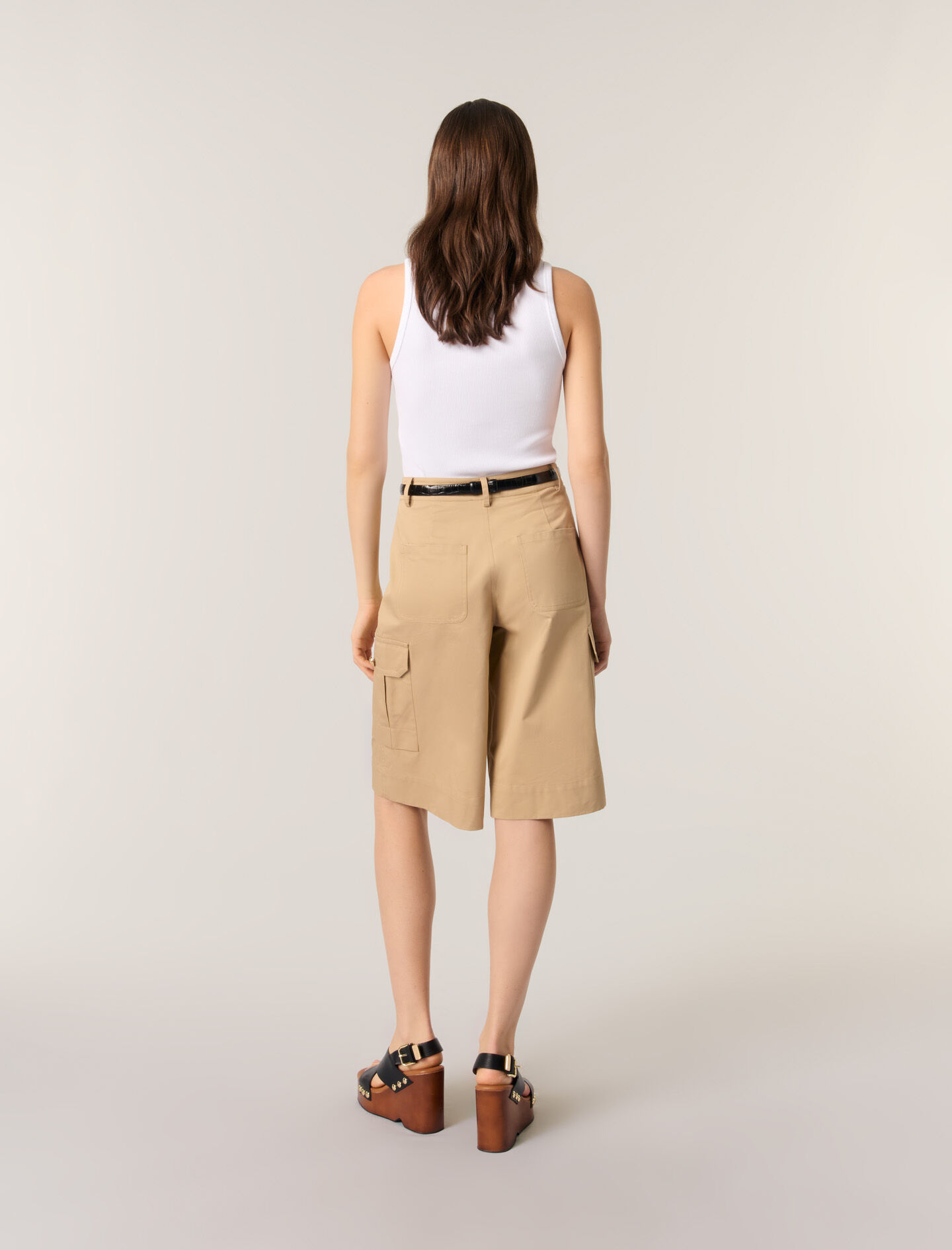 Cotton Bermuda shorts Natural for Women | Maje