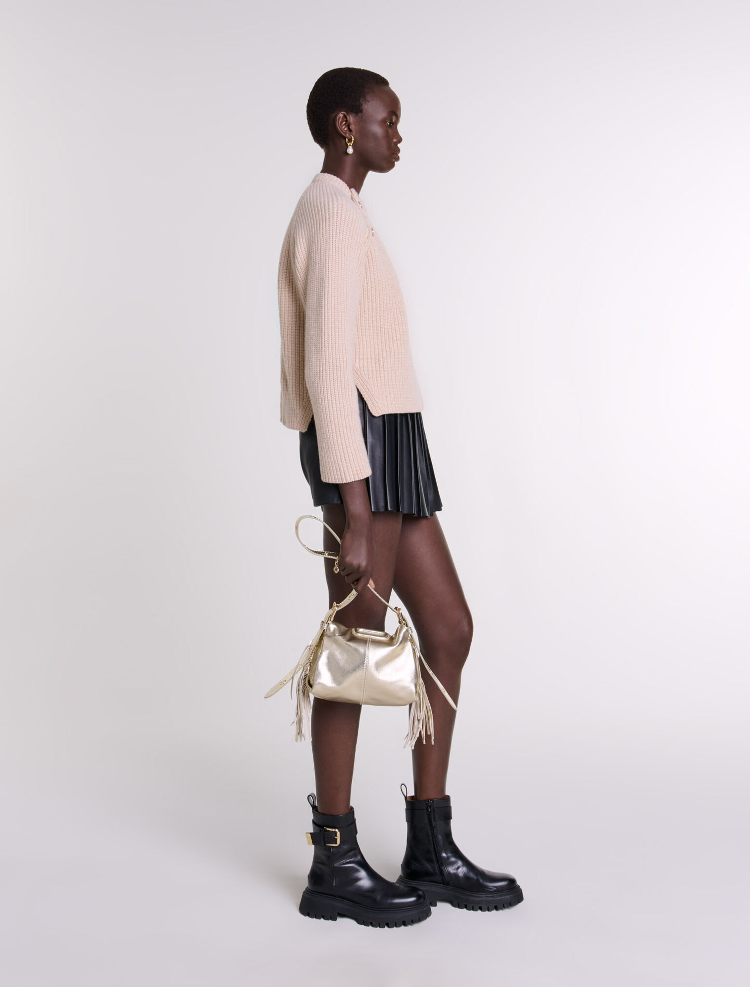 Leather skort