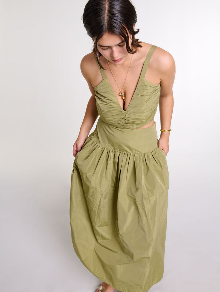 Cutaway taffeta dress